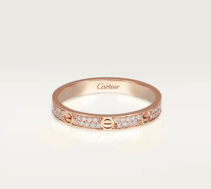 [⭐Reverie Jewels]LOVE RING 2.6mm-wide full-diamond ring Rose Gold