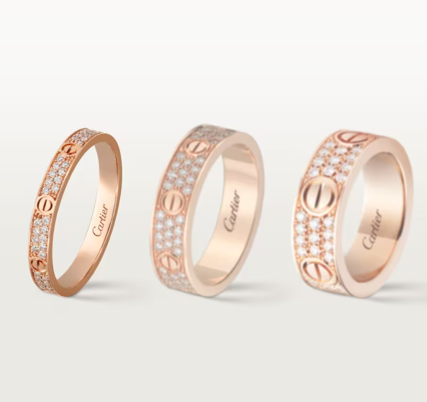[⭐Reverie Jewels]LOVE RING 2.6mm-wide full-diamond ring Rose Gold
