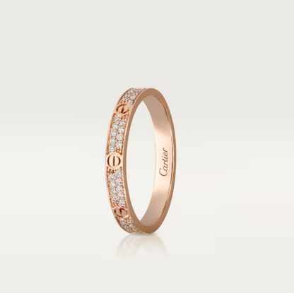 [⭐Reverie Jewels]LOVE RING 2.6mm-wide full-diamond ring Rose Gold