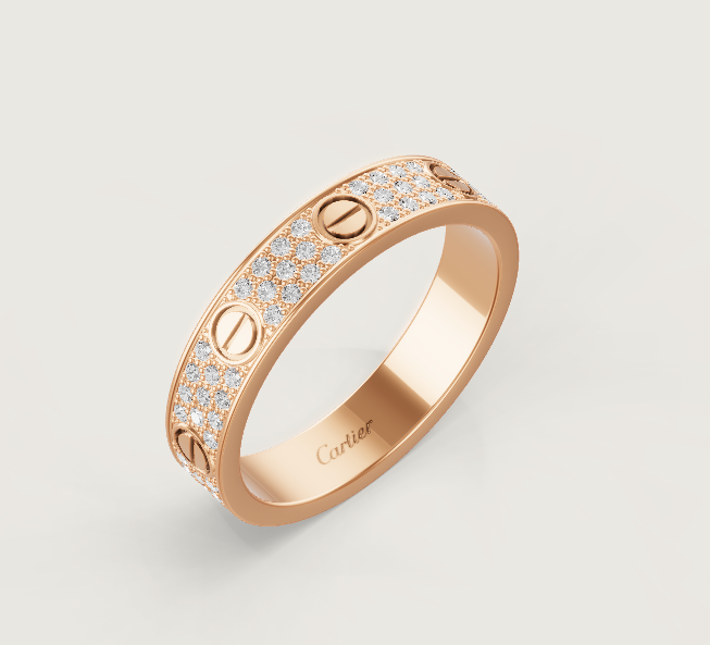 [⭐Reverie Jewels]LOVE RING 4mm-wide full-diamond ring Rose Gold