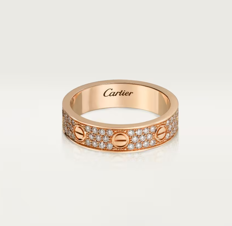 [⭐Reverie Jewels]LOVE RING 4mm-wide full-diamond ring Rose Gold