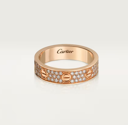 [⭐Reverie Jewels]LOVE RING 4mm-wide full-diamond ring Rose Gold