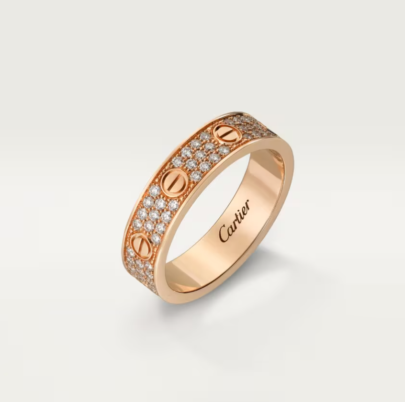 [⭐Reverie Jewels]LOVE RING 4mm-wide full-diamond ring Rose Gold