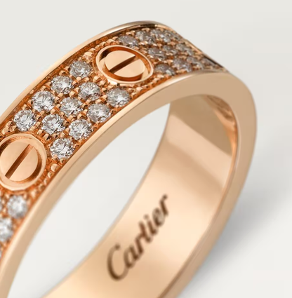 [⭐Reverie Jewels]LOVE RING 4mm-wide full-diamond ring Rose Gold