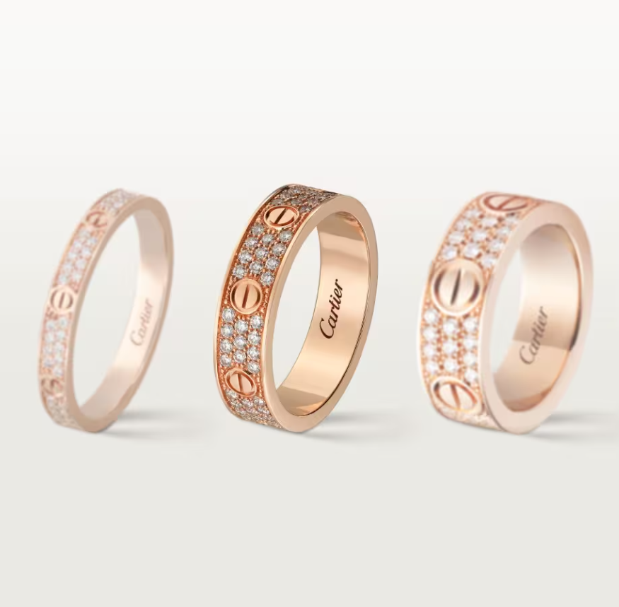 [⭐Reverie Jewels]LOVE RING 4mm-wide full-diamond ring Rose Gold