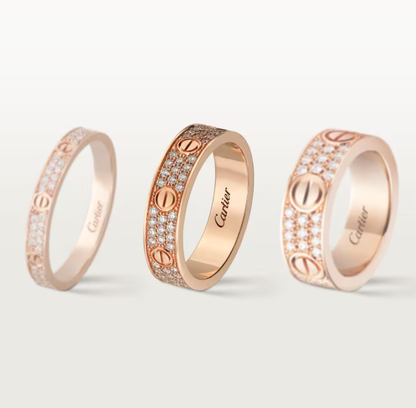 [⭐Reverie Jewels]LOVE RING 4mm-wide full-diamond ring Rose Gold