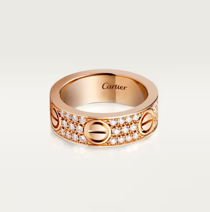 [⭐Reverie Jewels]LOVE RING 6.5mm-wide full-diamond ring Rose Gold
