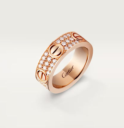 [⭐Reverie Jewels]LOVE RING 6.5mm-wide full-diamond ring Rose Gold