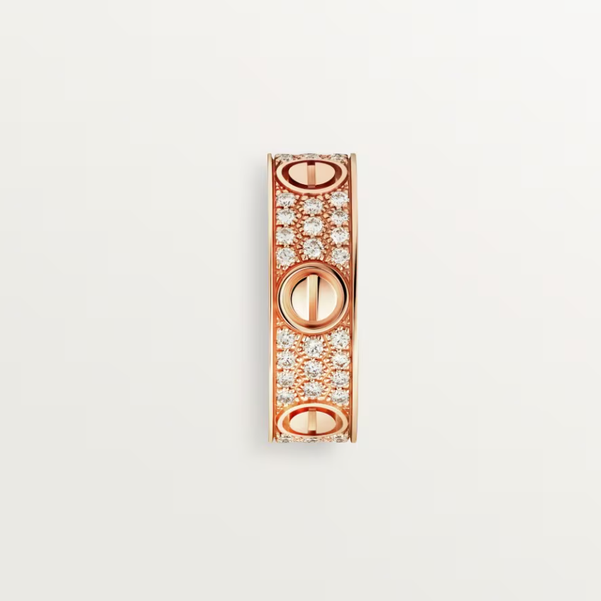 [⭐Reverie Jewels]LOVE RING 6.5mm-wide full-diamond ring Rose Gold