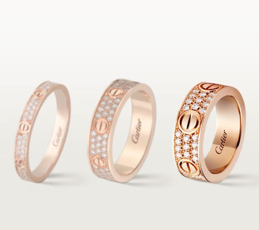 [⭐Reverie Jewels]LOVE RING 6.5mm-wide full-diamond ring Rose Gold