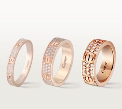 [⭐Reverie Jewels]LOVE RING 6.5mm-wide full-diamond ring Rose Gold
