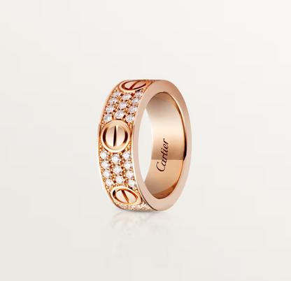 [⭐Reverie Jewels]LOVE RING 6.5mm-wide full-diamond ring Rose Gold