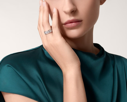 [⭐Reverie Jewels]LOVE RING 6.5MM Full Diamond, 6 Major Diamonds Silver
