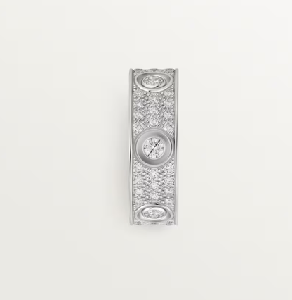 [⭐Reverie Jewels]LOVE RING 6.5MM Full Diamond, 6 Major Diamonds Silver