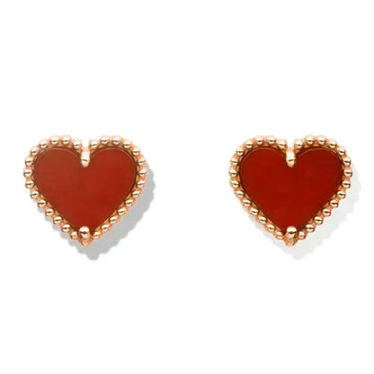 [⭐Reverie Jewels]HEART CARNELIAN STUD EARRINGS