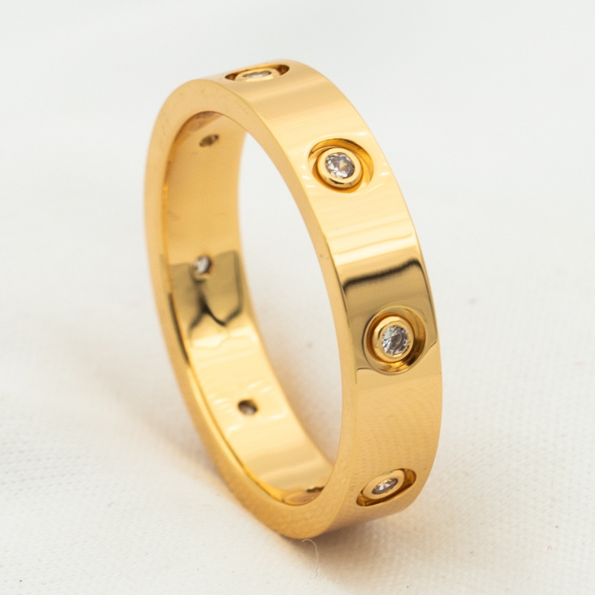 [⭐Reverie Jewels]LOVE RING 3.6MM 8 DIAMONDS