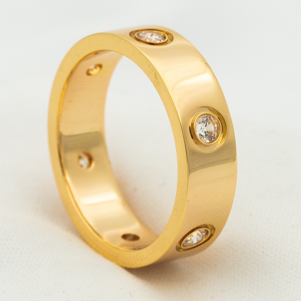 [⭐Reverie Jewels]LOVE RING 5.5MM 6 DIAMONDS PINK GOLD