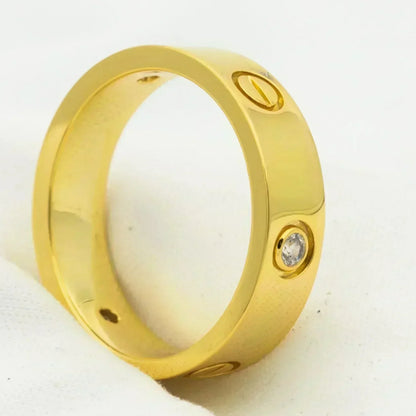 [⭐Reverie Jewels]LOVE RING 5.5MM 3 DIAMONDS GOLD