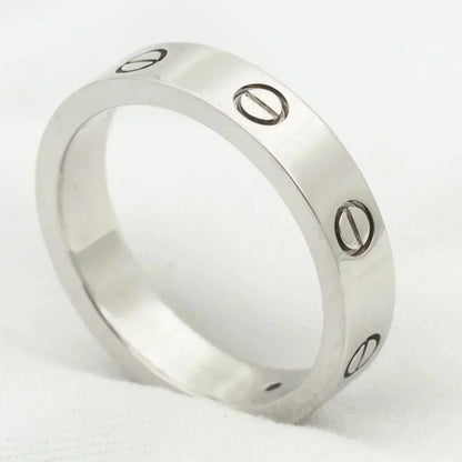 [⭐Reverie Jewels]LOVE RING 4MM 1 DIAMOND SILVER