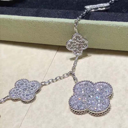 [⭐Reverie Jewels]CLOVER 6 MOTIFS SILVER DIAMOND BRACELET