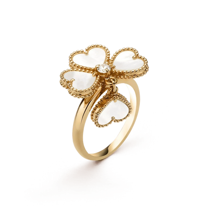 [⭐Reverie Jewels]SWEET CLOVER WHITE MOP RING