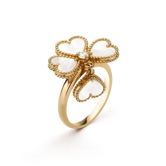 [⭐Reverie Jewels]SWEET CLOVER WHITE MOP RING