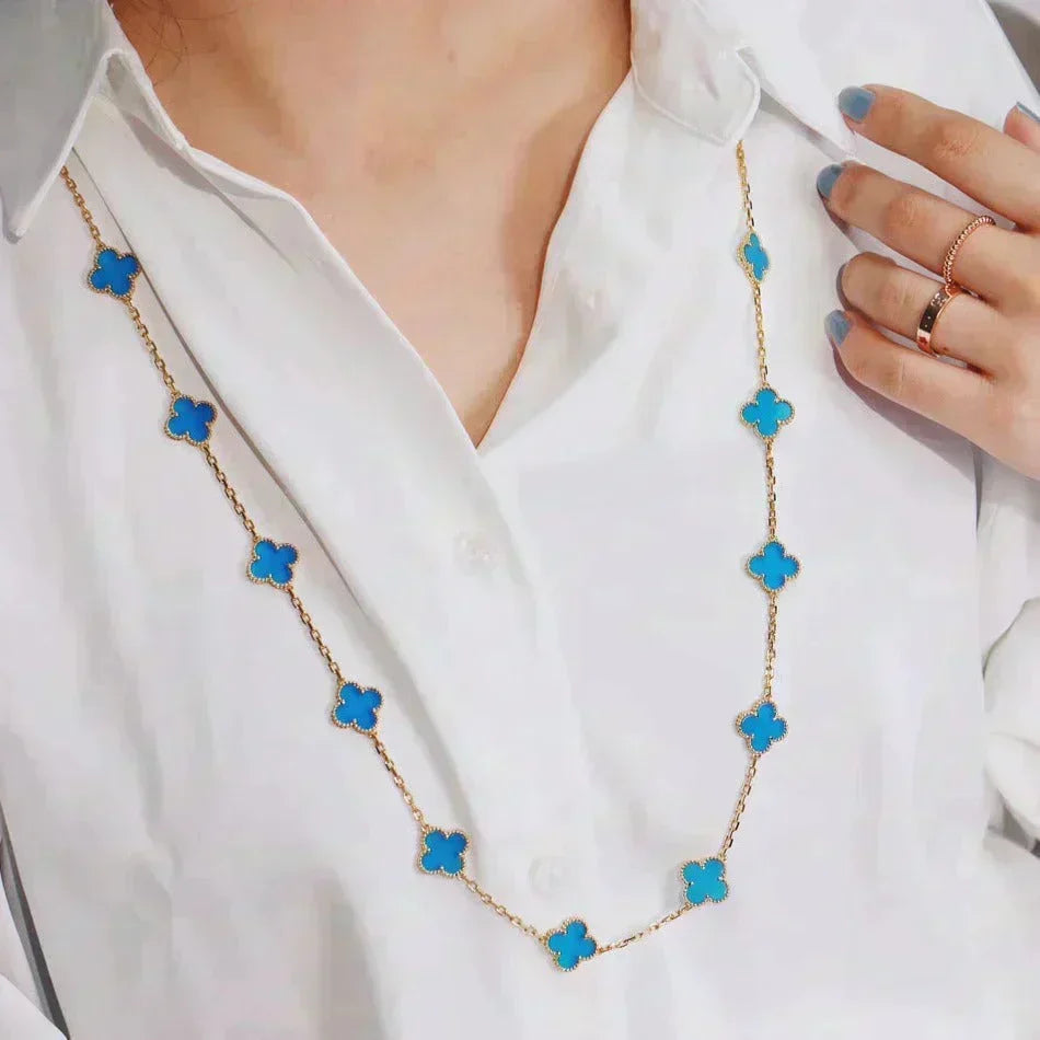 [⭐Reverie Jewels]CLOVER 20 MOTIFS TURQUOISE GOLD