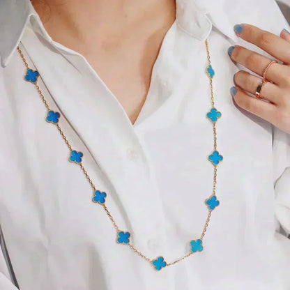 [⭐Reverie Jewels]CLOVER 20 MOTIFS TURQUOISE GOLD