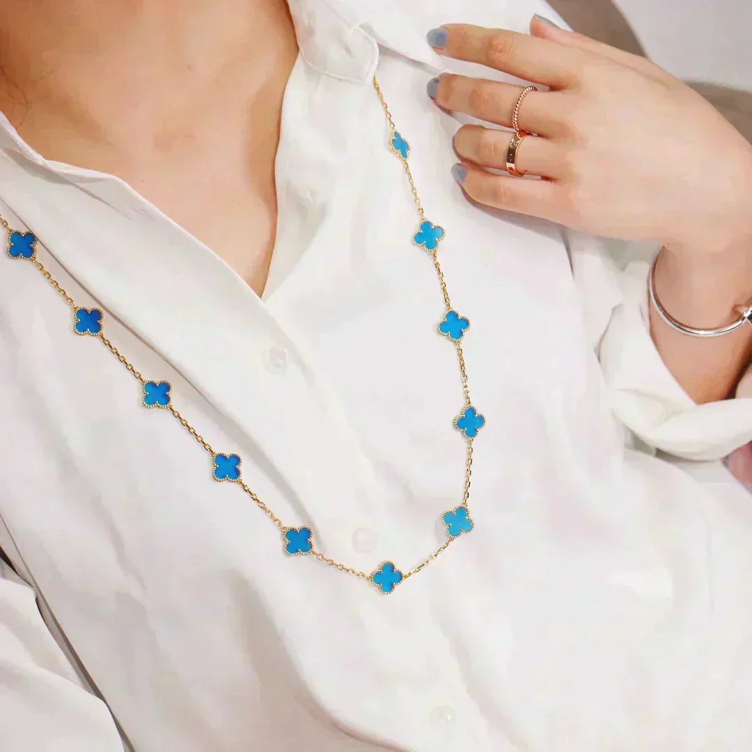 [⭐Reverie Jewels]CLOVER 20 MOTIFS TURQUOISE GOLD