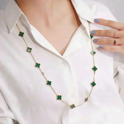 [⭐Reverie Jewels]CLOVER 20 MOTIFS MALACHITE GOLD