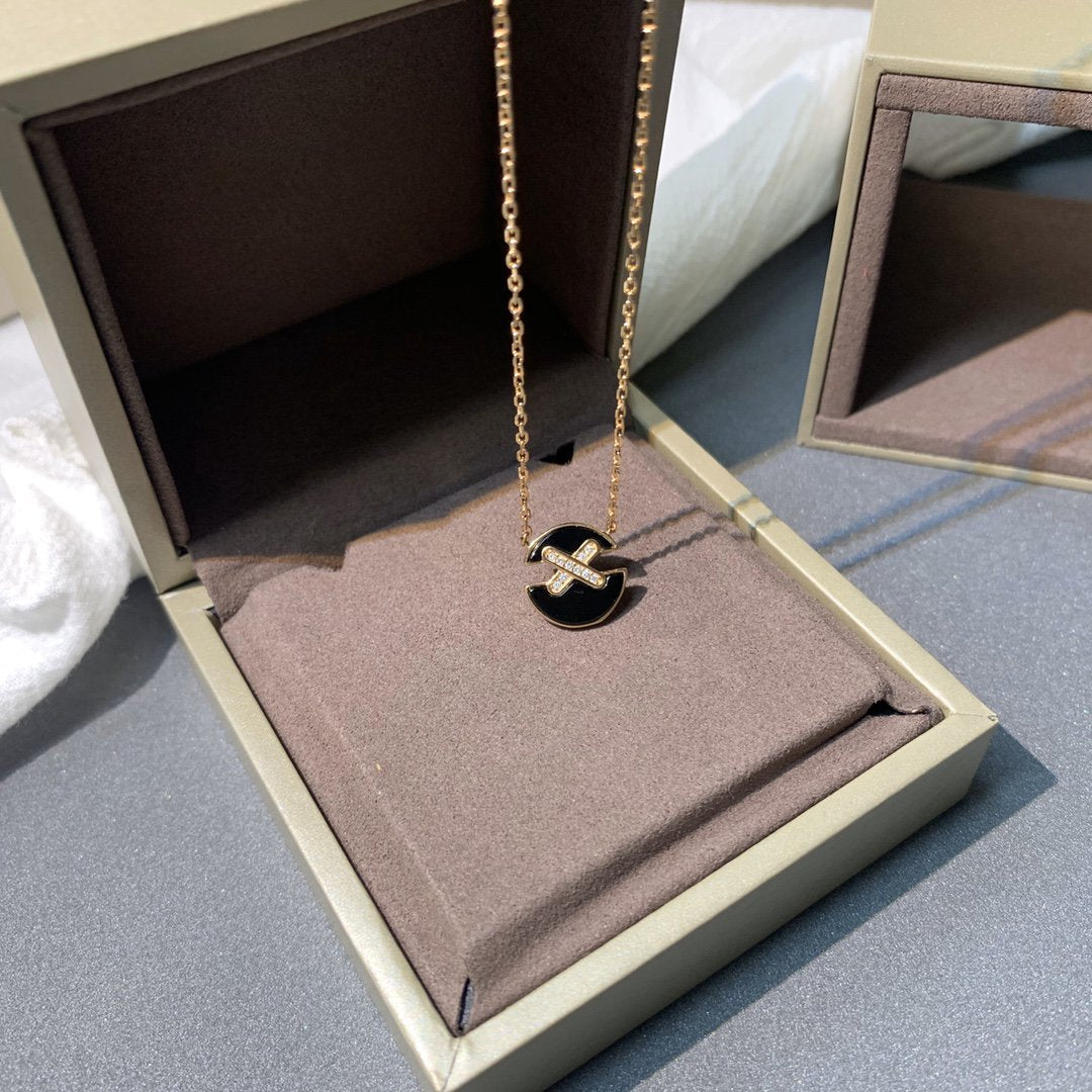[⭐Reverie Jewels]JEUX DE PINK GOLD DIAMOND NECKLACE