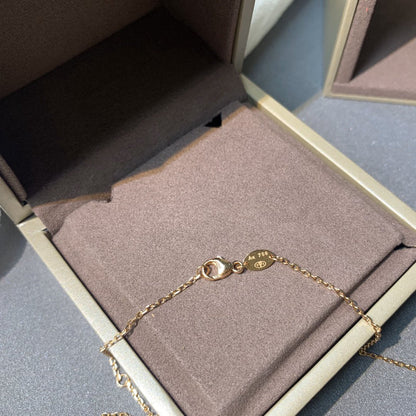 [⭐Reverie Jewels]JEUX DE PINK GOLD DIAMOND NECKLACE