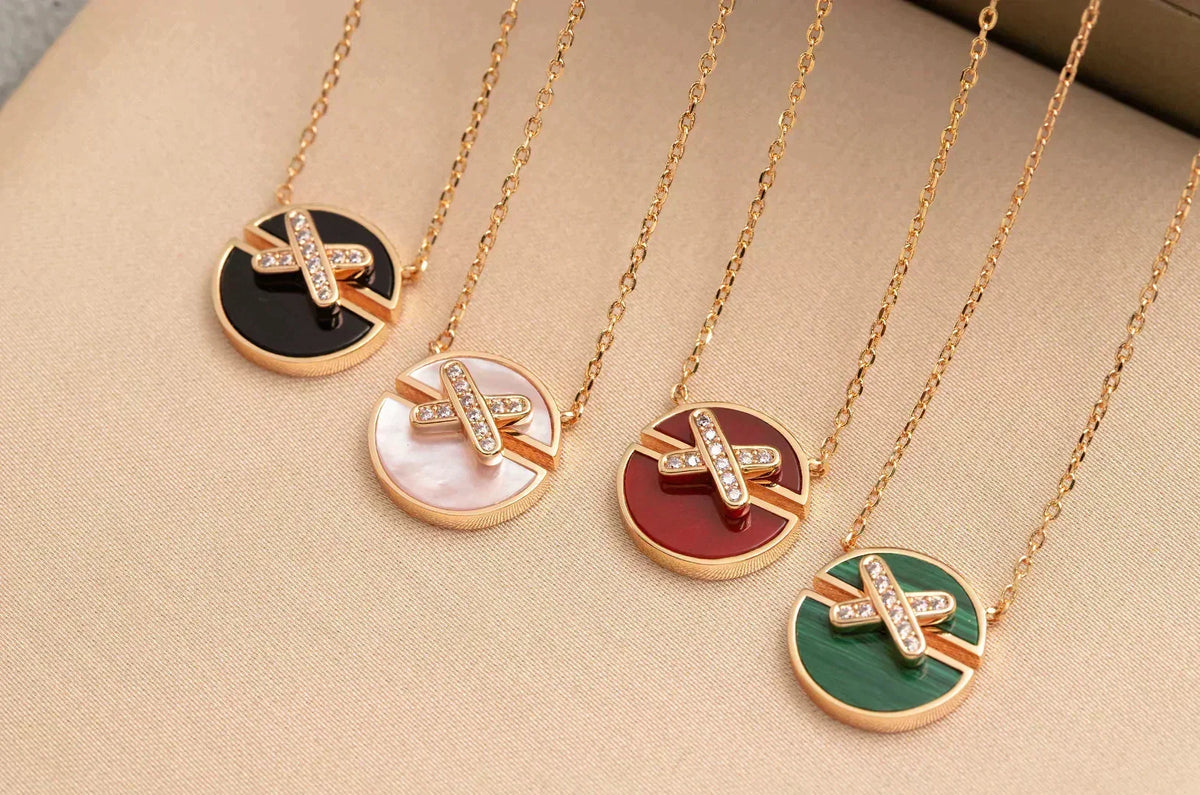 [⭐Reverie Jewels]JEUX DE ROSE GOLD DIAMOND NECKLACE