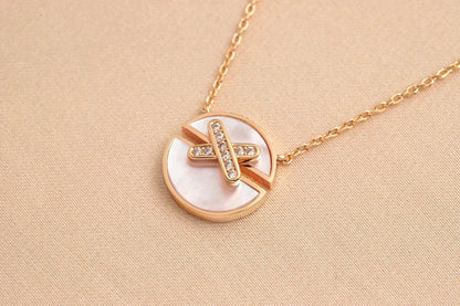 [⭐Reverie Jewels]JEUX DE ROSE GOLD DIAMOND NECKLACE