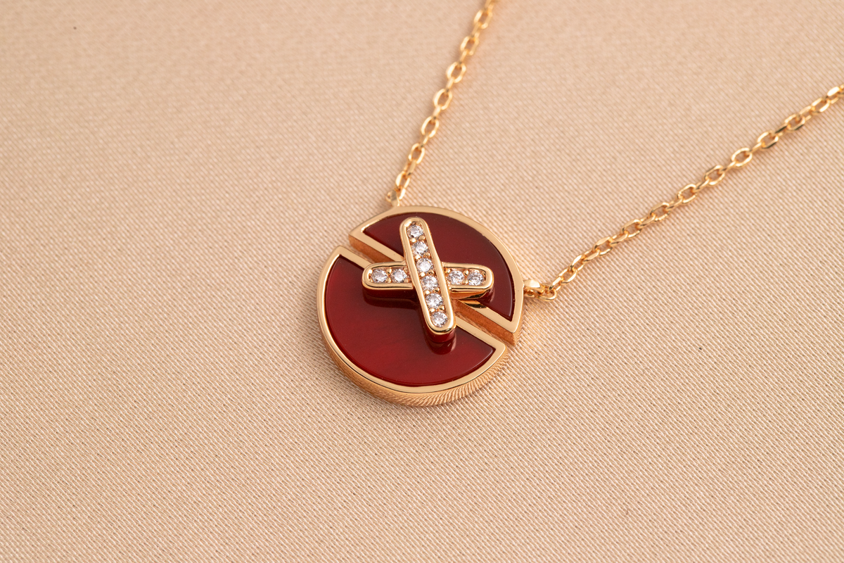 [⭐Reverie Jewels]JEUX DE PINK GOLD DIAMOND NECKLACE