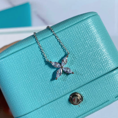 [Reverie Jewels]PLATINUM AND DIAMOND VICTORIA PENDANT NECKLACE