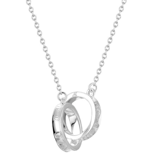 [Reverie Jewels]NECKLACE FEMALE DOUBLE RING DOUBLE CIRCLE COUPLE PENDANT