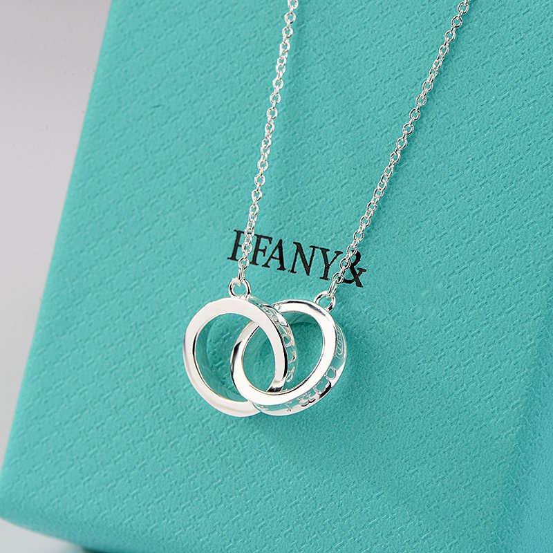 [Reverie Jewels]NECKLACE FEMALE DOUBLE RING DOUBLE CIRCLE COUPLE PENDANT