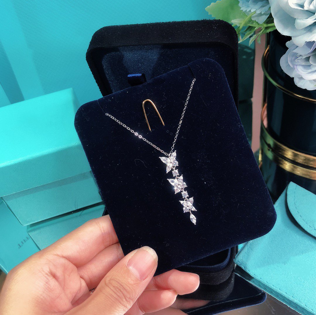 [Reverie Jewels]MIXED CLUSTER DIAMOND DROP PENDANT