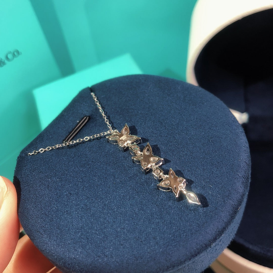 [Reverie Jewels]MIXED CLUSTER DIAMOND DROP PENDANT