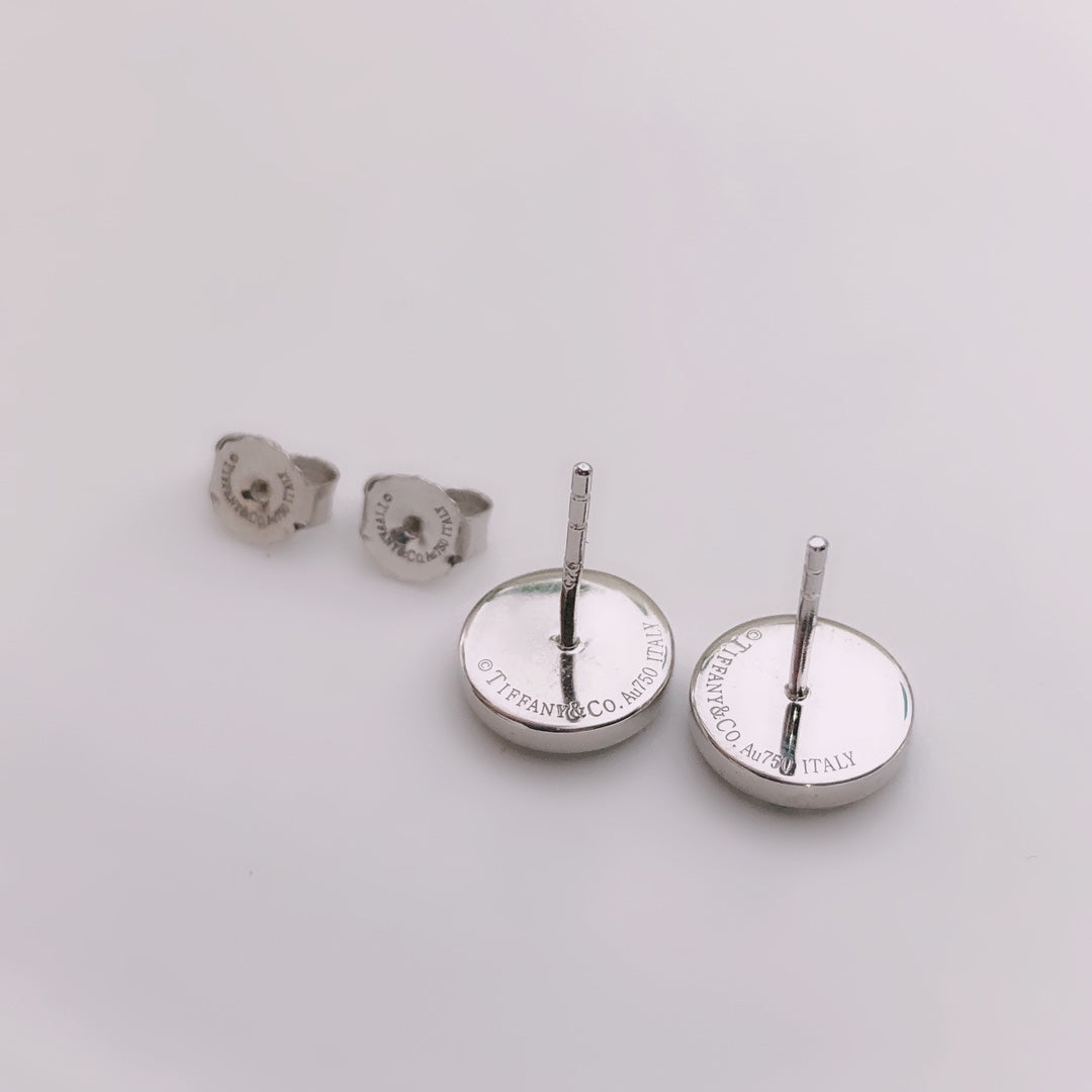 [Reverie Jewels]TURQUOISE CIRCLE WHITE GOLD EARRINGS