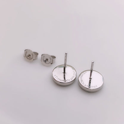 [Reverie Jewels]TURQUOISE CIRCLE WHITE GOLD EARRINGS