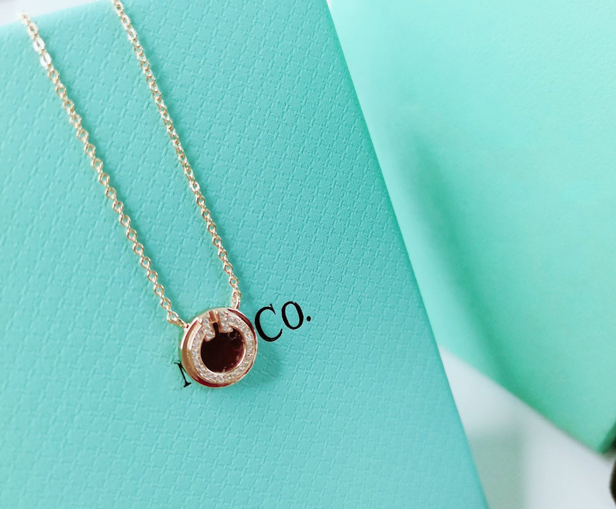 [Reverie Jewels]DIAMOND AND MOTHER PEARL CIRCLE NECKLACE PENDANT