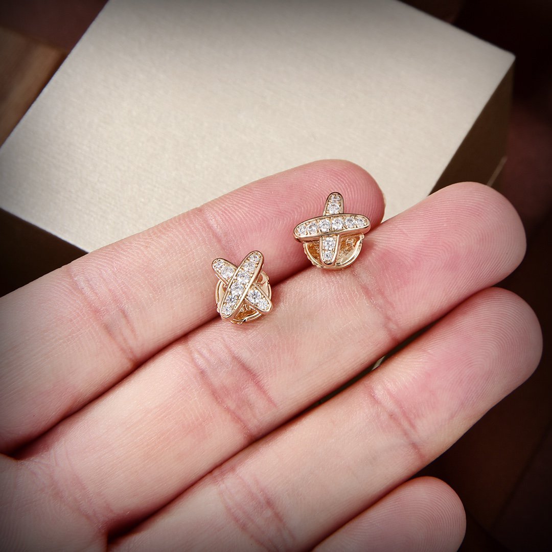 [⭐Reverie Jewels]JEUX DE GOLD DIAMOND EARRINGS