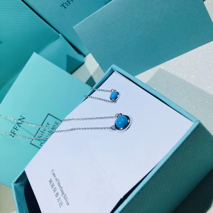 [Reverie Jewels]YARD TURQUOISE NECKLACE SILVER
