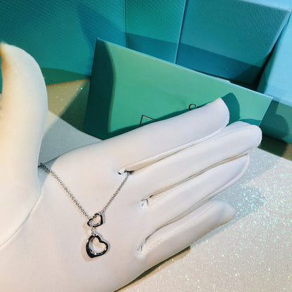 [Reverie Jewels]OPEN HEART LARIAT NECKLACE SILVER
