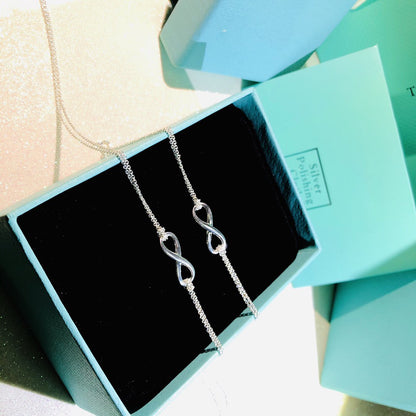 [Reverie Jewels]SILVER INFINITY DOUBLE CHAIN NECKLACE