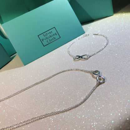 [Reverie Jewels]SILVER INFINITY DOUBLE CHAIN NECKLACE