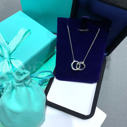 [Reverie Jewels]INTERLOCKING CIRCLES PENDANT SILVER SMALL NECKLACE
