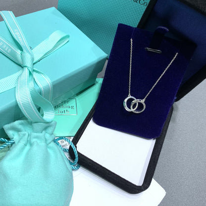 [Reverie Jewels]INTERLOCKING CIRCLES PENDANT SILVER SMALL NECKLACE